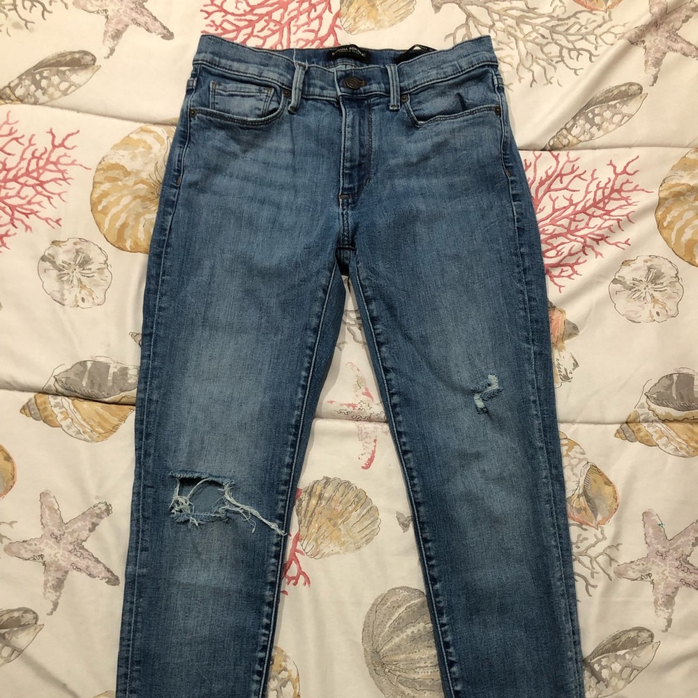 Blue ripped jeans from banana republic.